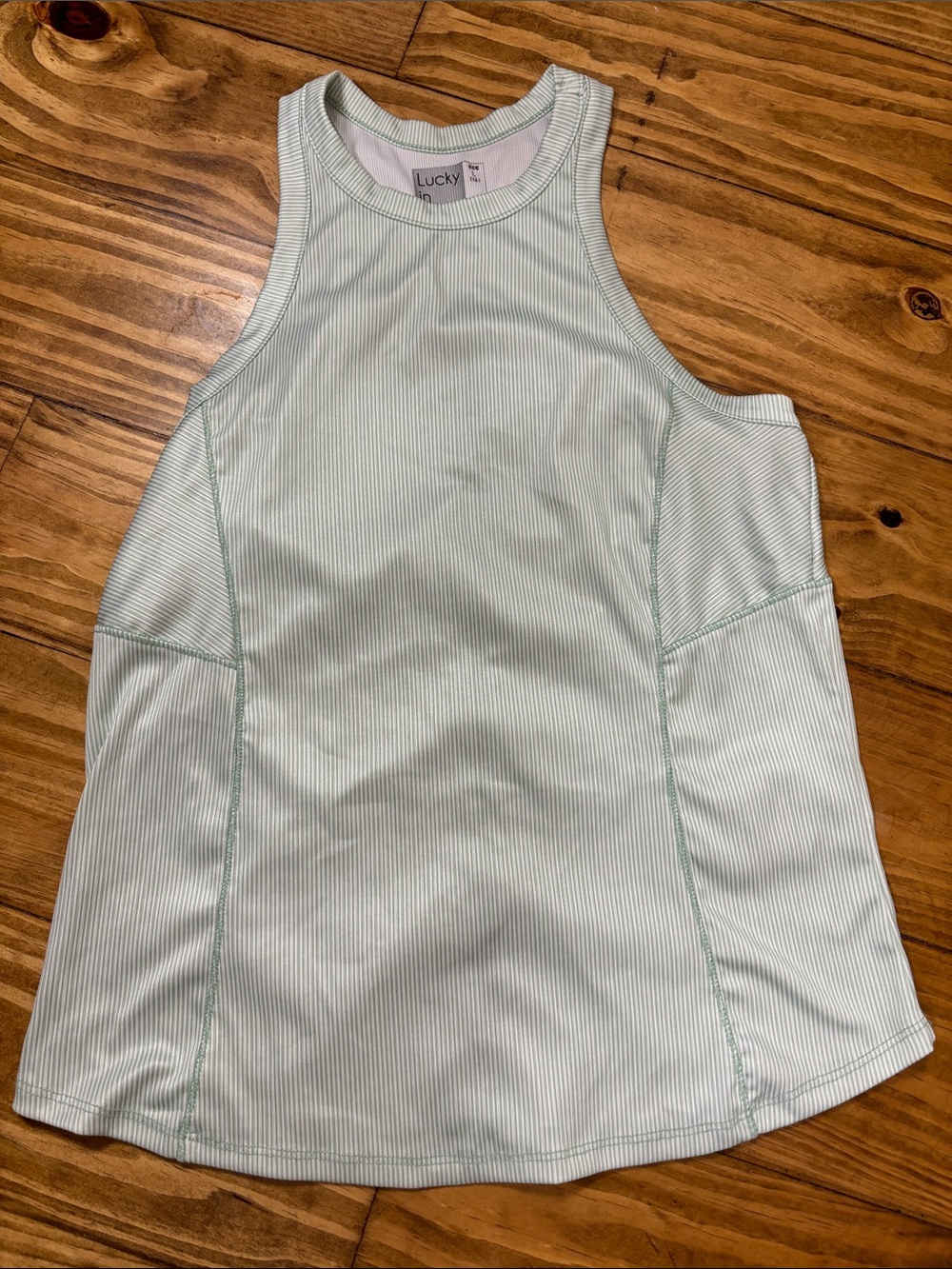 Lucky in Love Size Large Athletic Top Sea-foam Green